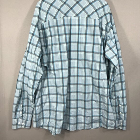 Columbia Shirt Men's 3XT Blue Plaid Omni-Shade PFG Button Down Roll Tab Sleeve - Picture 4 of 16